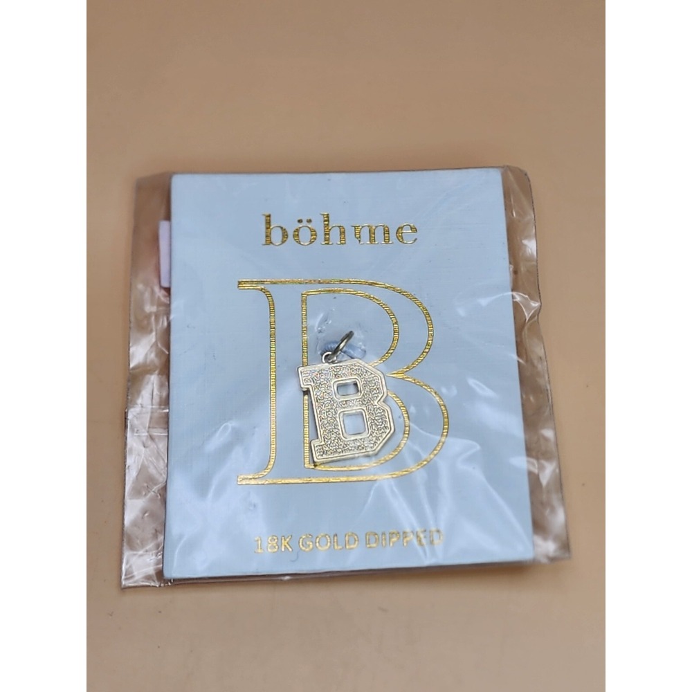 New BOHME Signed 18k Yellow Gold Dipped Letter 'B' Charm FREE $HIPPING!!